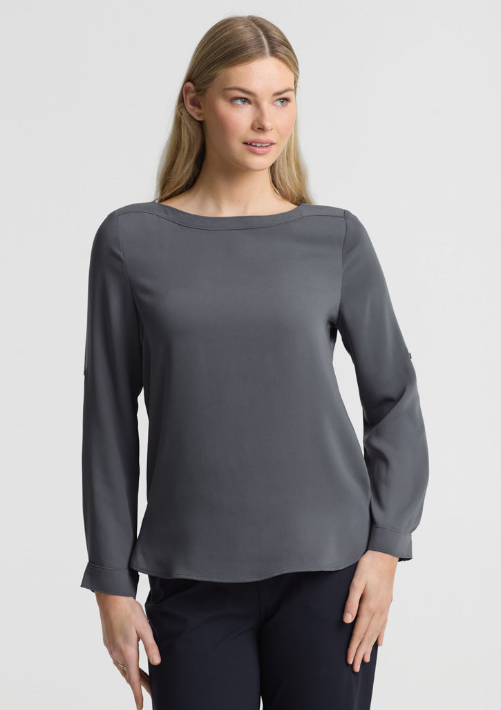 S828LL Womens Madison Boatneck Top