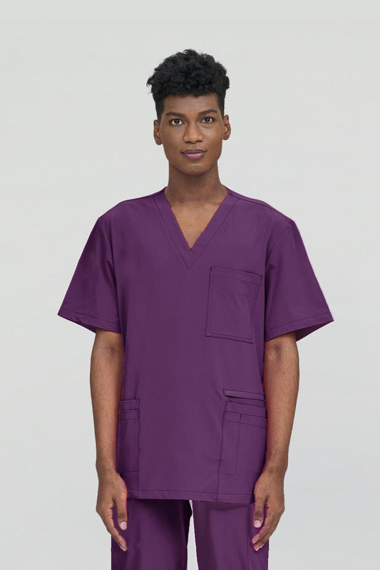 UA-SN0036 CHARLIE MEN'S SCRUB TOP PURPLE RAIN