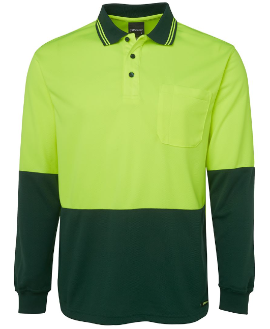 6HVPL - HI VIS L/S TRADITIONAL POLO