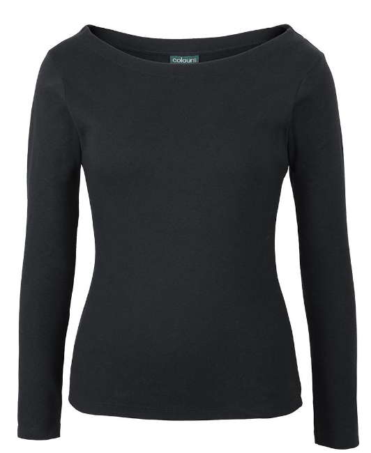 1BTL - C of C Ladies L/S Boat Neck Tee