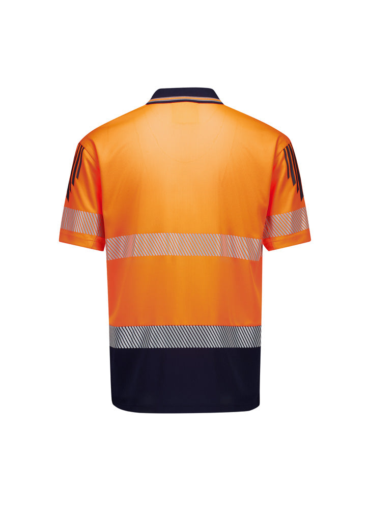 ZH555 - Mens Hi Vis Flux Segmented Tape Short Sleeve Polo