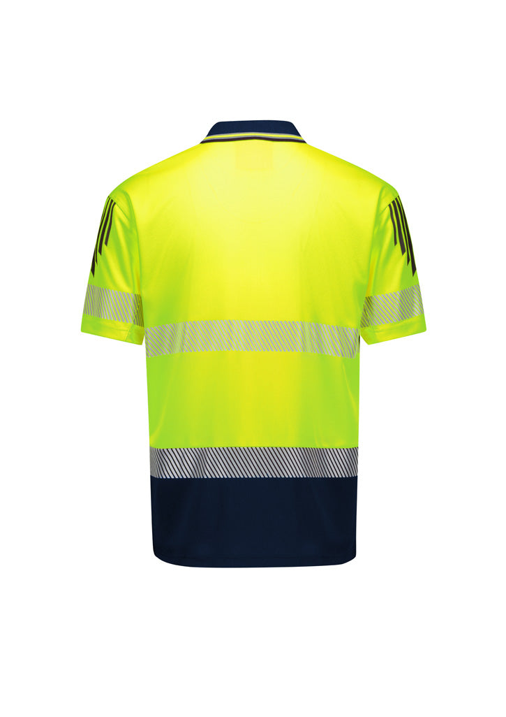ZH555 - Mens Hi Vis Flux Segmented Tape Short Sleeve Polo
