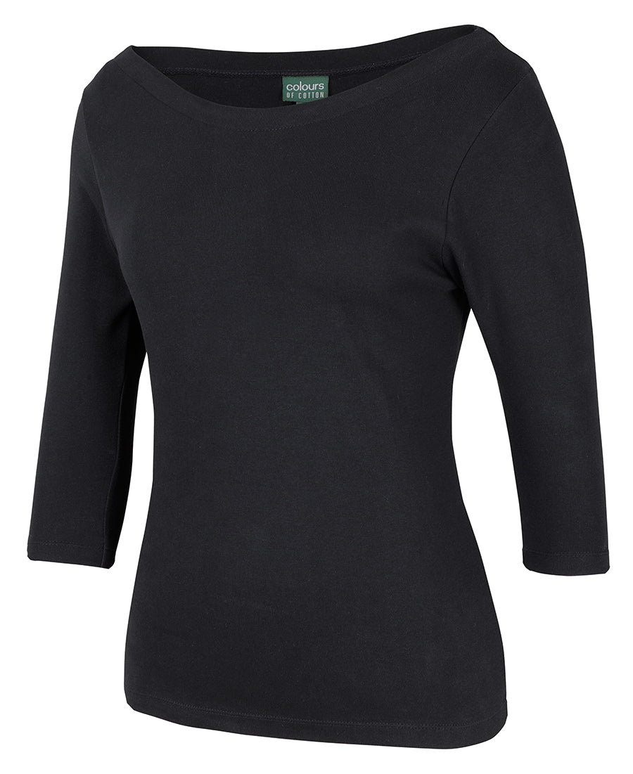 1BT3 - C OF C LADIES 3/4 SLEEVE BOAT NECK TEE