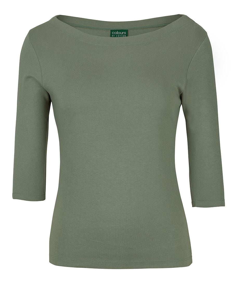 1BT3 - C OF C LADIES 3/4 SLEEVE BOAT NECK TEE