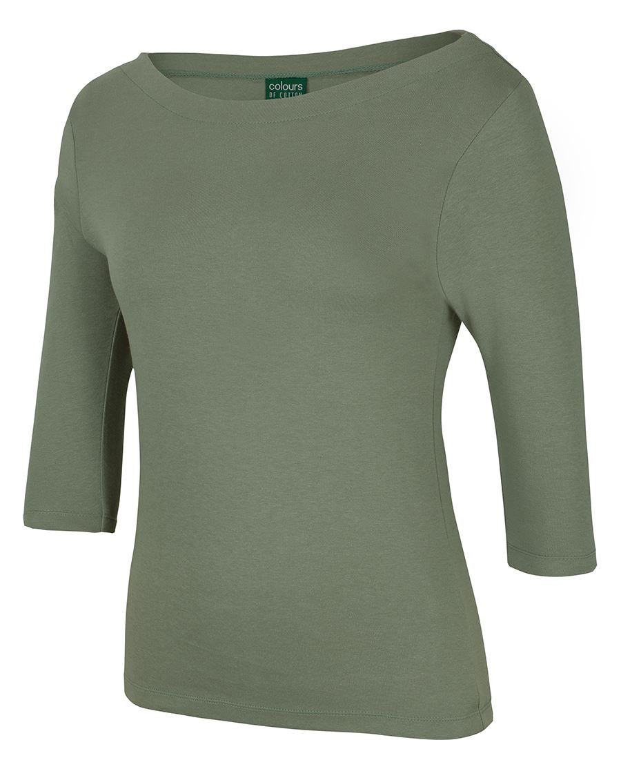 1BT3 - C OF C LADIES 3/4 SLEEVE BOAT NECK TEE