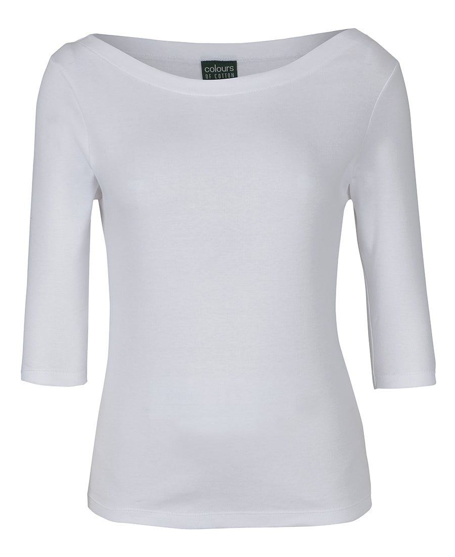 1BT3 - C OF C LADIES 3/4 SLEEVE BOAT NECK TEE