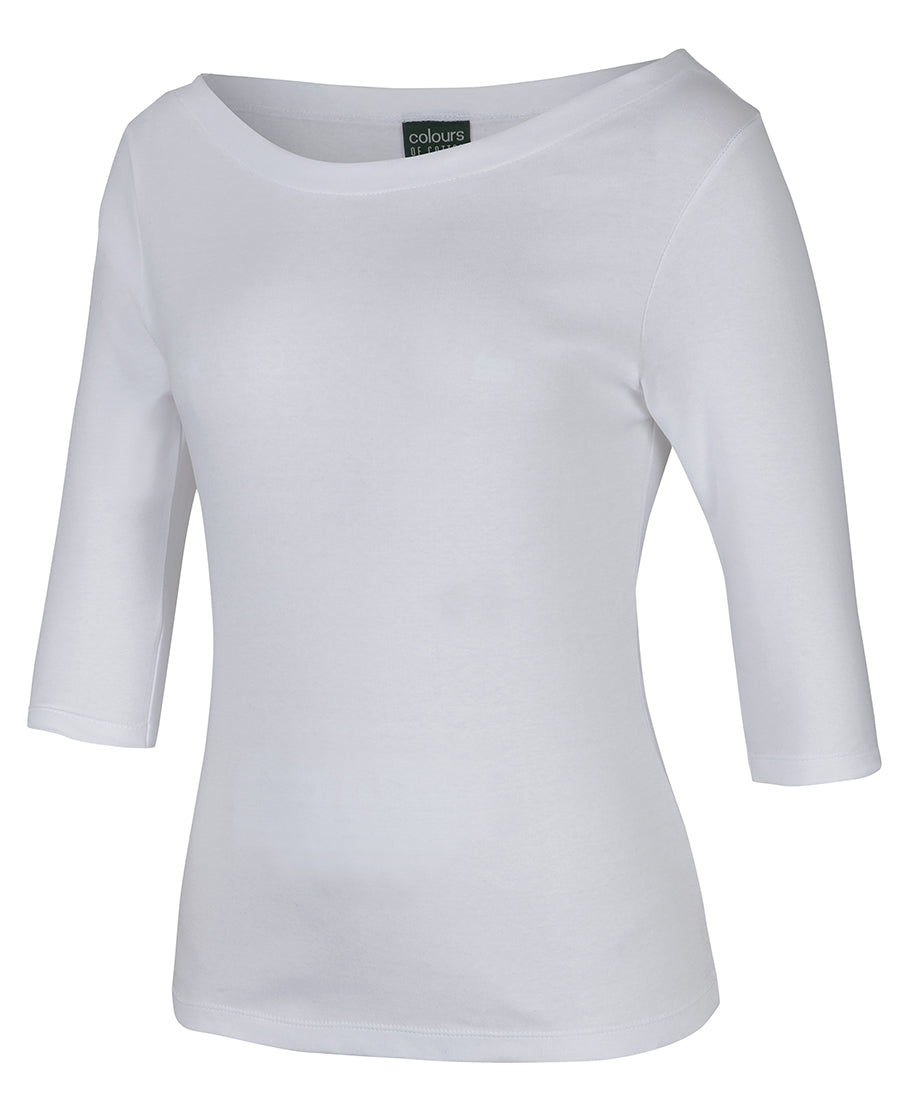 1BT3 - C OF C LADIES 3/4 SLEEVE BOAT NECK TEE