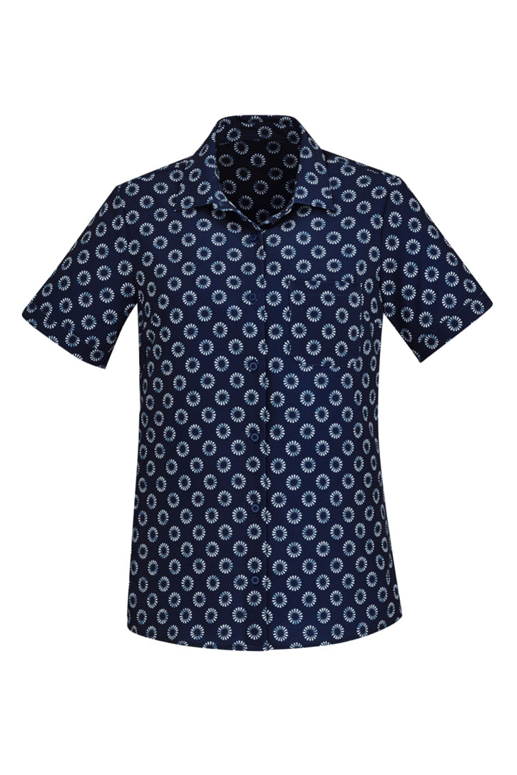 CS948LS - WOMENS FLORENCE DAISY PRINT S/S SHIRT