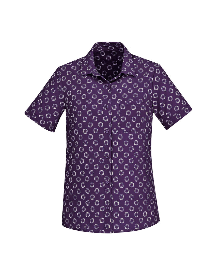 CS948LS - WOMENS FLORENCE DAISY PRINT S/S SHIRT
