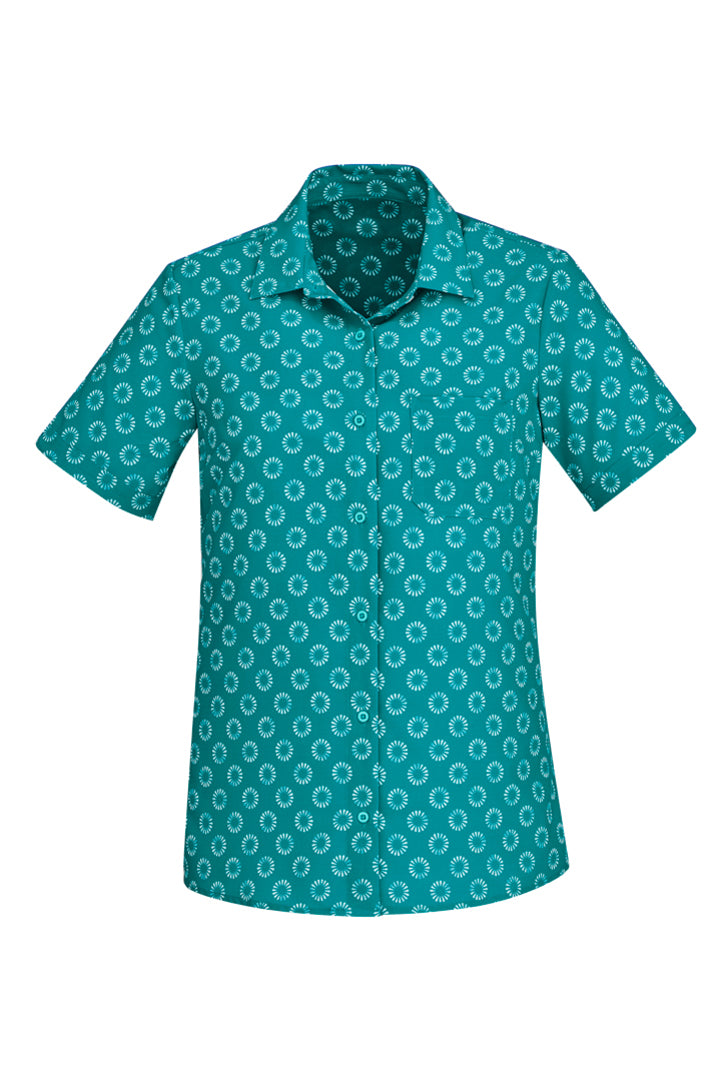 CS948LS - WOMENS FLORENCE DAISY PRINT S/S SHIRT