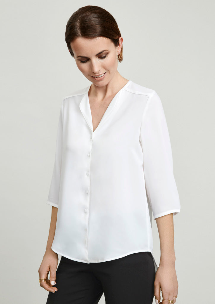 S015LT - LILY LADIES LONGLINE BLOUSE